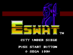E-SWAT title screen for Sega Master System